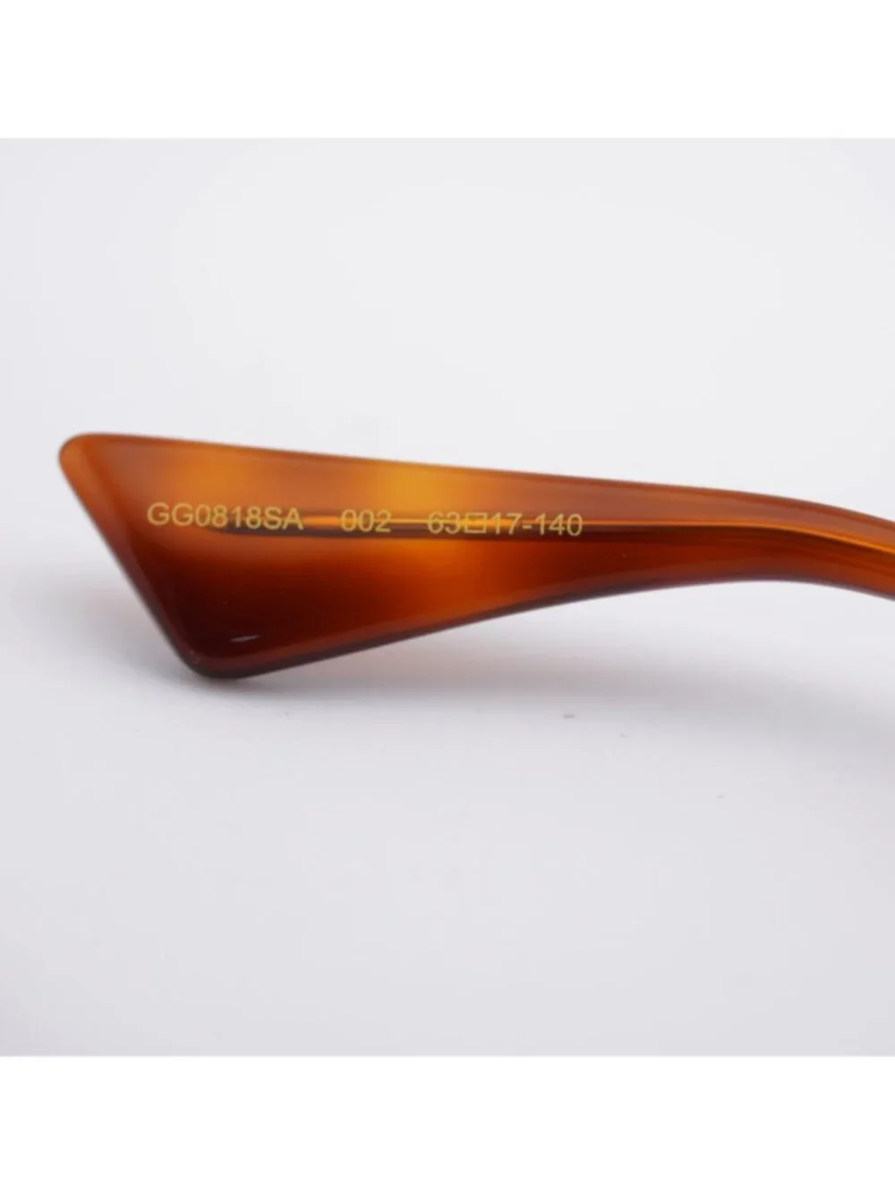Gucci GG0818SA 002 Sunglasses Gold Geometric Frame, Brown Lenses